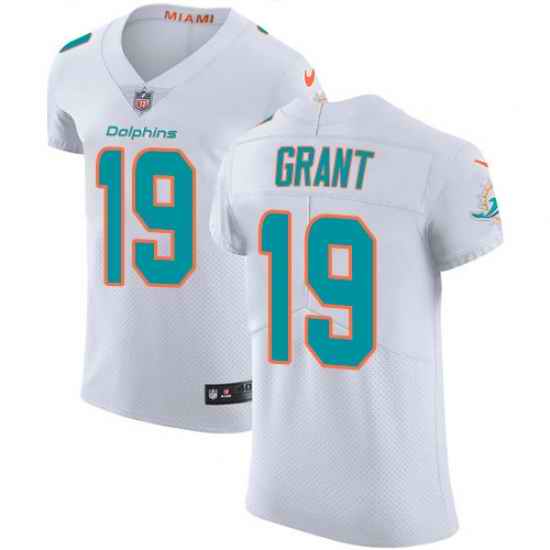 Nike Dolphins #19 Jakeem Grant White Men Stitched NFL Vapor Untouchable Elite Jersey